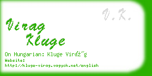 virag kluge business card